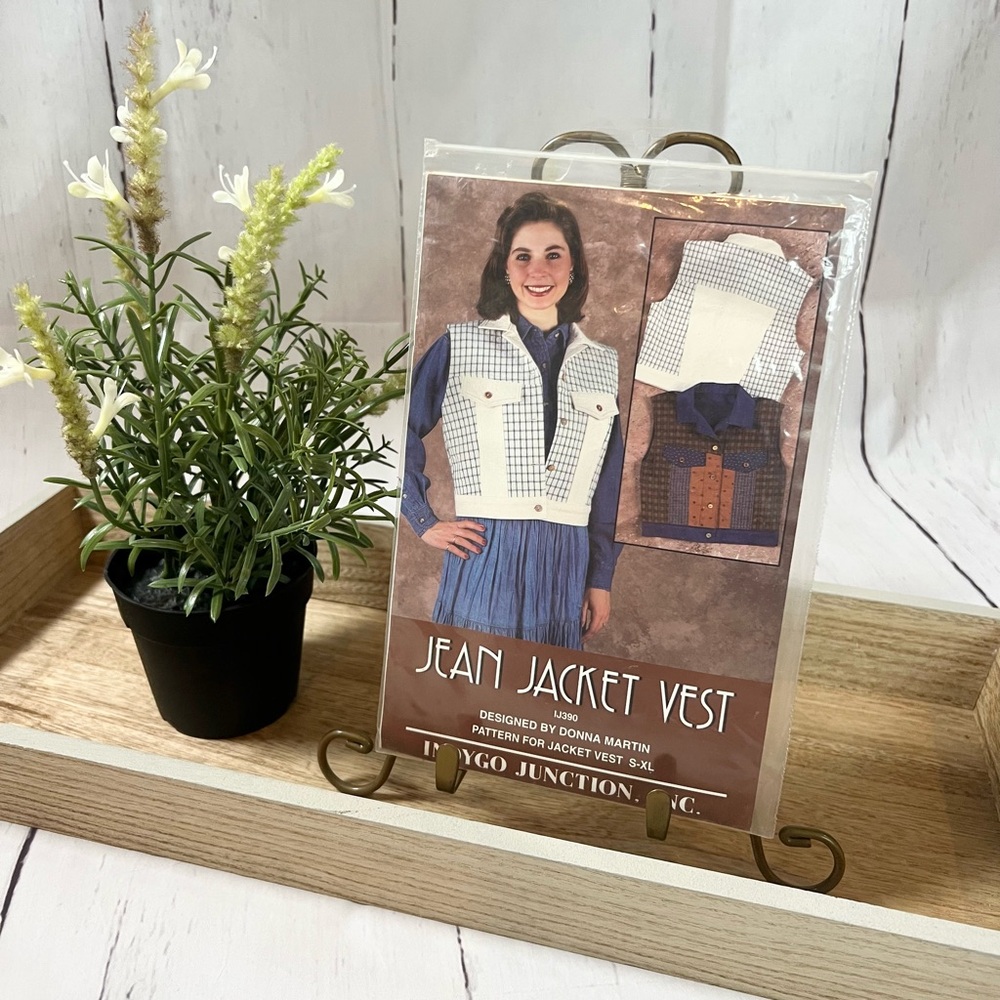 Indygo Junction Pattern Jean Jacket or Vest S-XL NWT